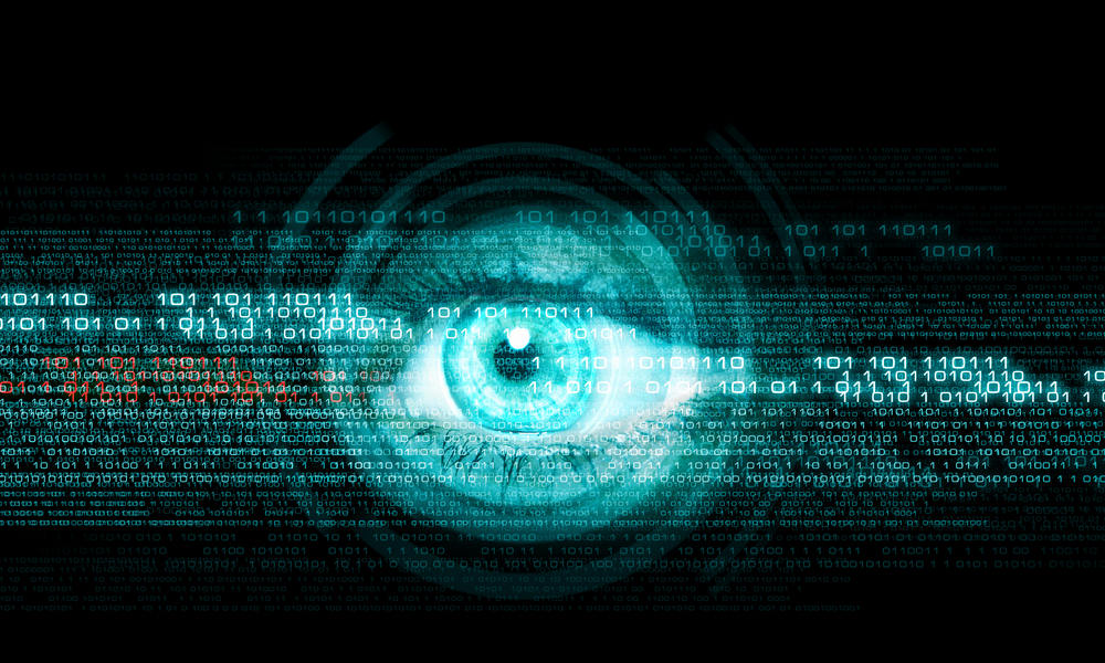 Digital image of womans eye. Security concept